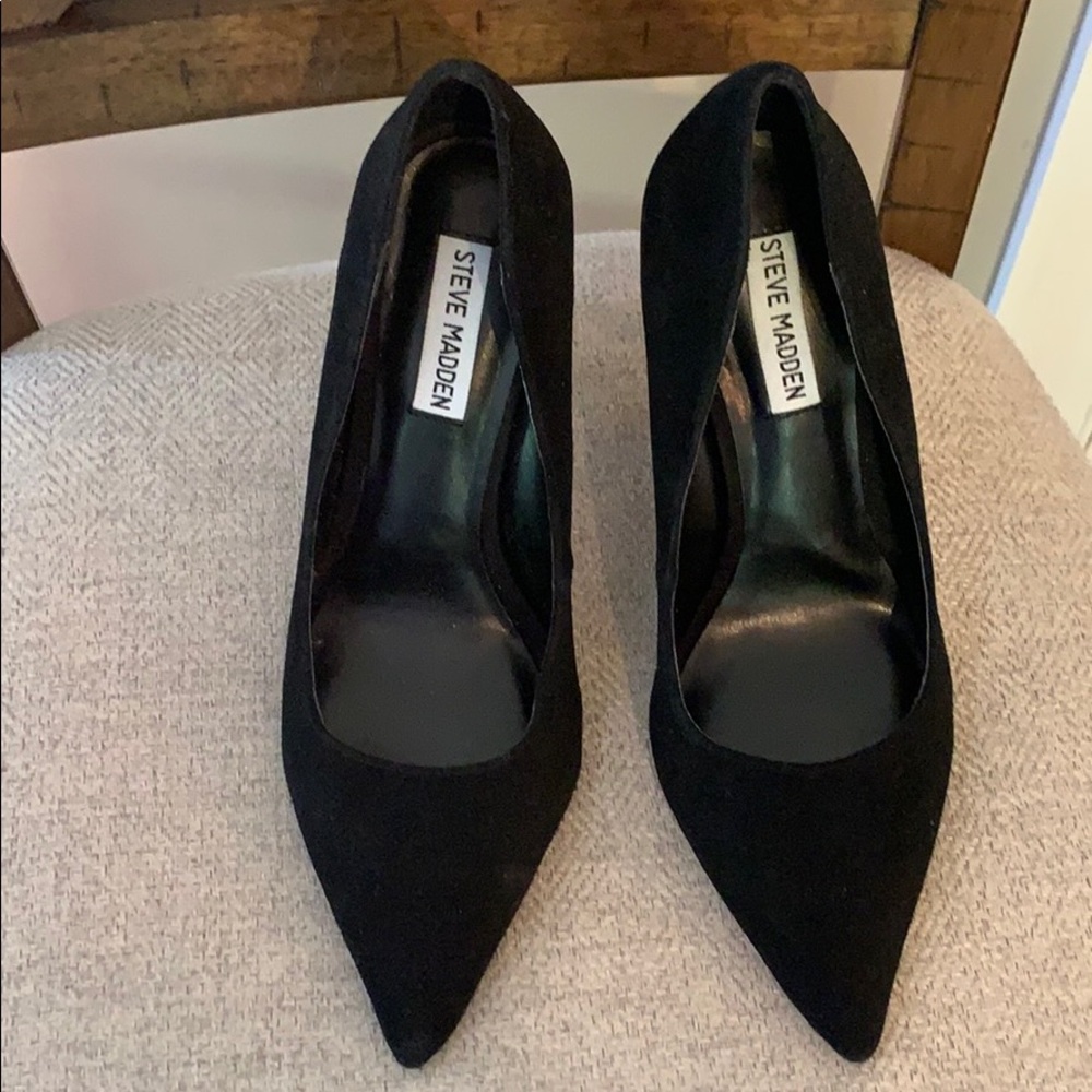 Steve Madden Black Suede Heels